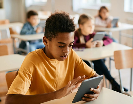 Student using tablet