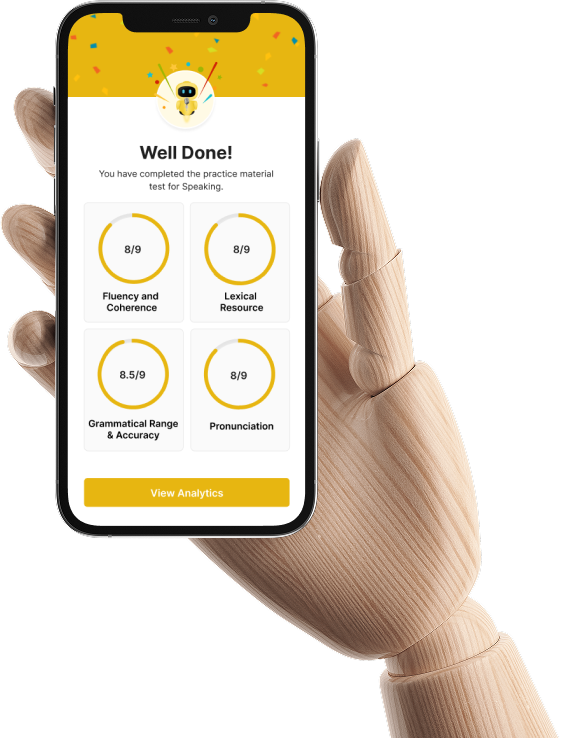 Phone showing score prediction and proficiency tracking